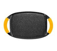 IBILI - Grill plancha ondulado basic stone, 36 x 23 cms, Aluminio fundido, Antiadherente estilo piedra, Apto para induccion