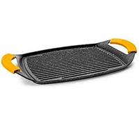 IBILI - Grill plancha ondulado basic stone, 47 x 29 cms, Aluminio fundido, Antiadherente estilo piedra, Apto para induccion