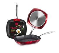 Sarten Grill red rock, 28x28 cms, Aluminio, Antiadherente quantanium, Apta para induccion IBILI