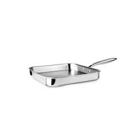 IBILI - Grill Triply Natural 28 Cm, Acero inoxidable, Apto para induccion, sin antiadherente
