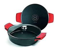 IBILI - Guisera excellent titanio de aluminio fundido, Tapa de cristal y asas de silicona, 32 cms, Antiadherente, Apta para induccion