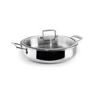 IBILI - Guisera tricapa Triply Natural 32 Cm, Acero inoxidable, Apto para induccion, sin antiadherente