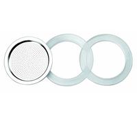 IBILI - Junta silicona + filtro cafetera essential 10 tazas, set de 2 juntas + 1 filtro
