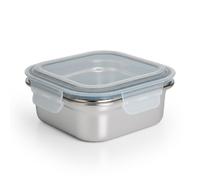 Ibili Keepklin - Recipiente Cuadrado De 0.8l En Acero Inoxidable Apto Microondas