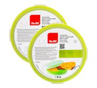 Ibili - Lote De 2 Recipientes Redondos Porta Tortillas Y Porta Tartas De 21.5 Cm. Verde