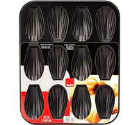 Ibili 820502 - Molde Madalenas 12 Cavidades Moka - Negro 25,9 x 20,9 x 1,4 cm