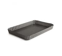IBILI Molde Rectangular Perforado CROUS 31X21, Stainless Steel, Negro, Talla única