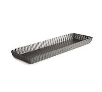IBILI Molde Rectangular Perforado CROUS 35X11, Stainless Steel, Negro, 35 x 11 cm