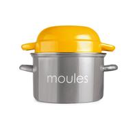 Ibili Moules - Olla De 18 Cm Para Mejillones En Acero Esmaltado Con Tapa Especial. Peach