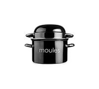 IBILI - Olla para mejillones negra, 18 cm, Acero esmaltado, Apta para induccion
