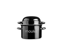 IBILI - Olla para mejillones negra, 22 cm, Acero esmaltado, Apta para induccion