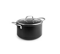 IBILI - Olla Quarzo de aluminio forjado, Tapa de cristal y asas de acero inoxidable, 24 cms, 5.8 litros, Antiadherente, Apta para induccion