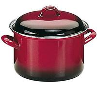 IBILI - Olla recta con tapa volcan, 24 cms, Acero esmaltado, Apto para induccion