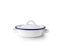 IBILI - Plato de huevos con tapa 14 x 4,5 cm Acero Esmaltado Vitrificado Estilo Vintage Artesanal
