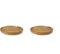 IBILI - Plato De Madera de Acacia con revestimiento de aceite 16 Cm (Paquete de 2)