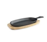 IBILI - Plato Hierro Fundido con Base de Madera de Haya 24x 17,5 cms