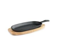 IBILI - Plato Hierro Fundido con Base de Madera de Haya 24X13 cms
