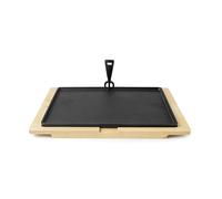 IBILI - Plato Hierro Fundido Rectangular de 38 x 28 cms con Base de Madera de Haya