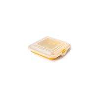 IBILI - Porta Sandwhich - taper embutidos - queso, 14,5 x 14,5 x 3,6 cm, Plástico Libre de BPA, Reutilizable, Amarillo