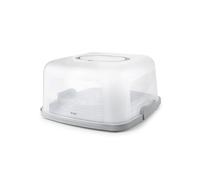 IBILI - Portatartas Cuadrado 32,5x32x16,5 cm - Plástico con Asa Abatible