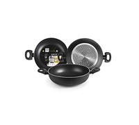 IBILI - Sarten honda con 2 asas fusion, 24 cms, Aluminio, Antiadherente, Apto para induccion