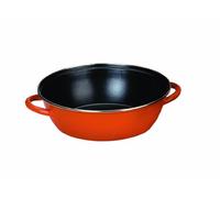 IBILI - Sarten honda con 2 asas new orange, 32 cms, Acero esmaltado vitrificado, Antiadherente, Apta para induccion