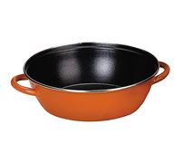 IBILI - Sarten honda con 2 asas new orange, 36 cms, Acero esmaltado vitrificado, Antiadherente, Apta para induccion