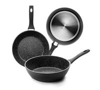 IBILI - Sarten honda natura, 24 cms, Aluminio, Antiadherente estilo piedra, Apto para induccion