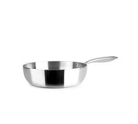 IBILI - Sartén Honda Tricapa Triply Natural 24 Cm, Acero inoxidable, Apto para induccion, sin antiadherente