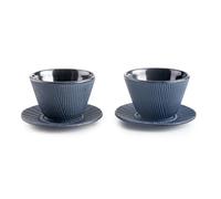 IBILI - Set 2 Tazas + 2 Platillos Navan 0,12 Lt, hierro fundido