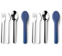 IBILI - Set 3 Cubiertos Go, Acero Inoxidable, Con funda de Silicona (Paquete de 2)
