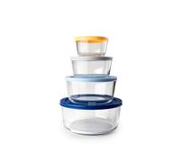 IBILI - Set de 4 Tapers Redondos Eco - Borosilicato con Tapa de Plástico