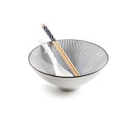 IBILI - Set para Ramen Hakata, Cuenco + Cuchara + 2 Palillos, Porcelana