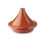 IBILI Tajine Natural Marrón 32 cm - Barro Natural Esmaltado, tapa con orificio