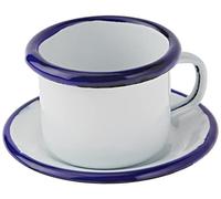 Ibili Taza con platillo 5 cm Acero inoxidable Blanco y azul 1 unidad