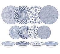 IBILI Vajilla Armonia Azul – 12 piezas, porcelana para 4 personas