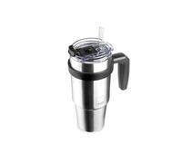 IBILI - Vaso Con Asa Go 580 Ml, Acero Inoxidable 18/10, Doble pared, Reutilizable