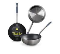 IBILI - Wok titanio chef, 30 cms, Aluminio, Antiadherente quantanium, Apto para induccion