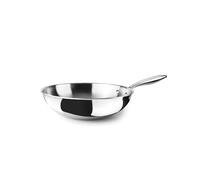 IBILI - Wok Triply Natural 30 Cm, Acero inoxidable, Apto para induccion, sin antiadherente
