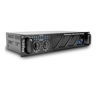 Ibiza - AMP800-MKII - Amplificador procesador de sonido profesional 2x600W con entradas RCA/Jack y salidas Speakon/Born - 19" Rackable - Negro