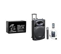IBIZA Bat-PORT7.2A Pack - Batería 12V + Altavoz PORT15VHF-BT 800W
