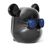 Ibiza - BEAR-SOUND - Baffle, altavoz con batería recargable en forma de cabeza de oso con LED en las gafas - Bluetooth, USB, Micro-SD, Aux - TWS - Diseño, moderno, divertido
