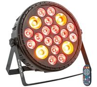 Ibiza - BIGPAR-16RGBW4A -Proyector PAR XXL - 16 LEDs RGBW Multicolor + 4 LEDs ámbar-12 canales DMX-Efecto estroboscópico y dimmer-Mando a distancia -Veladas, fiestas, escenarios, espectáculos, eventos