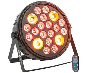 Ibiza - BIGPAR-16RGBW4A -Proyector PAR XXL - 16 LEDs RGBW Multicolor + 4 LEDs ámbar-12 canales DMX-Efecto estroboscópico y dimmer-Mando a distancia -Veladas, fiestas, escenarios, espectáculos, eventos