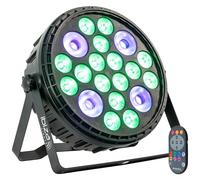 Ibiza - BIGPAR-16RGBW4UV - Proyector PAR XXL-16 LEDs RGBW Multicolor + 4 LEDs UV luz negra -12 canales DMX -E fecto estroboscópico y dimmer - Mando a distancia - Fiesta, escenario, espectáculo, evento
