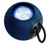 Ibiza - Boomy - Altavoz Redondo portátil Bluetooth 360° de 2,5" a Pilas con Anillos Luminosos LED y función TWS - Azul Medianoche