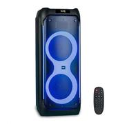 Ibiza - COLUMBA1200 - Altavoz, Potente bafle de 2x10/25cm con batería Recargable - Bluetooth, Micro-SD, USB, Aux, 2 Mic IN, 1 GT IN - TWS - LED Multicolor Infinito - Asa y Ruedas