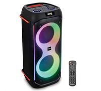 Ibiza - COLUMBA600 - Altavoz, Potente bafle 2x6,5"/16cm en batería Recargable - Bluetooth, Micro-SD, USB, Aux, 2 Mic IN - TWS - LED Multicolor Infinito - Asa