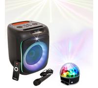 Ibiza CUBE180 - Pack de altavoz Bluetooth luminoso independiente (180 W, SD, USB, 1 micro), 6 colores, para niños, regalo