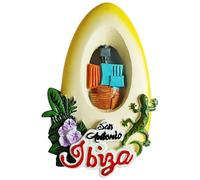 Ibiza España - Imán para nevera 3D, recuerdo de viaje, decoración de nevera, calcomanía magnética para decoración de nevera, colección artesanal